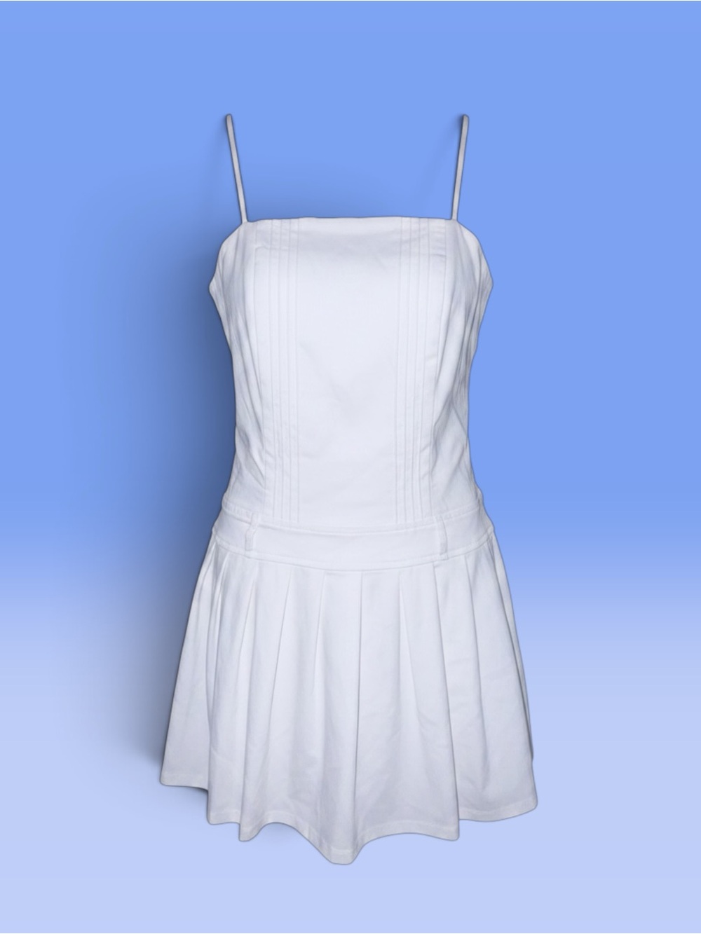 Wild Fable Cream Wide Strap Pleated Mini Sundress